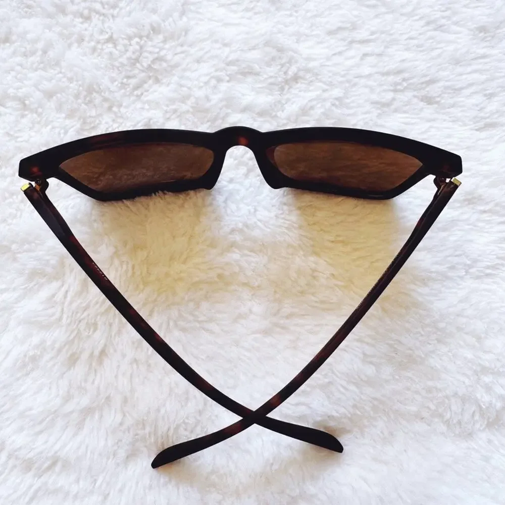Otto Tortoise Brown Angular Frame Sunglasses